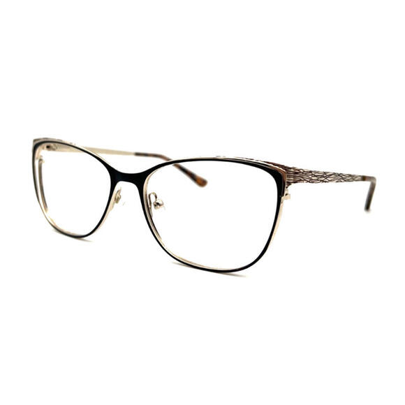 NEW NICOLE MILLER C01 BLACK GOLD AUTHENTIC EYEGLASSES 52 - 16 - 135 - Picture 1 of 5